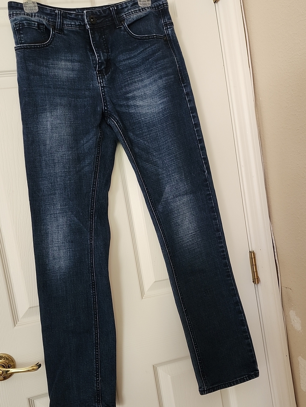 Men's Straight Fit Dark Blue Washed Jeans